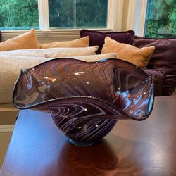 Lilac/ Amethyst Hand Blown Glass Bowl By John Richard
