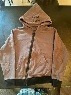 LUV2 Embroidered zip up hoodie