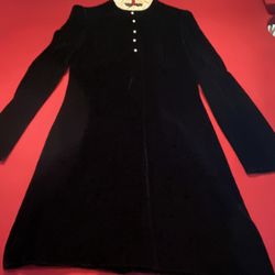 Ladies Short Black Velvet Dress, Size 9