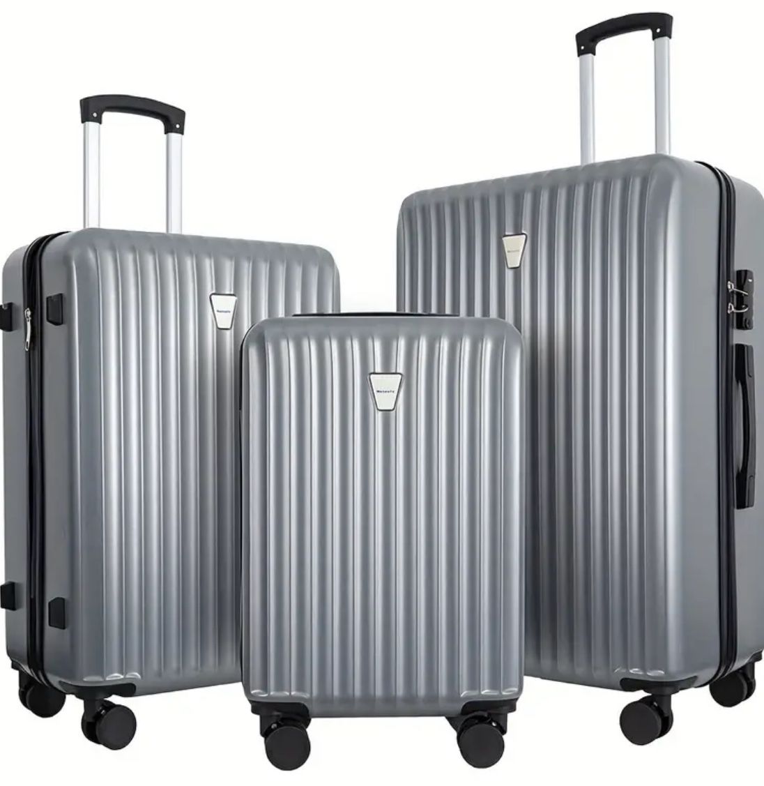 🎒 Piece gray Luggage Set – Lightweight Hard Shell Suitcase with