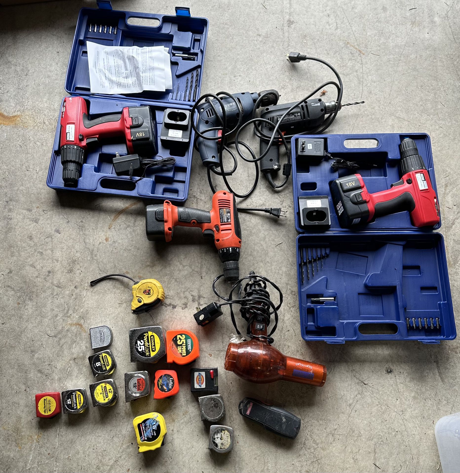 Power Tools And Measuring Tapes Bundle 