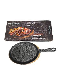 Smith & Clark Ironworks Cast Iron Fajita Set – 9.5" Skillet  & Trivet 2-Piece