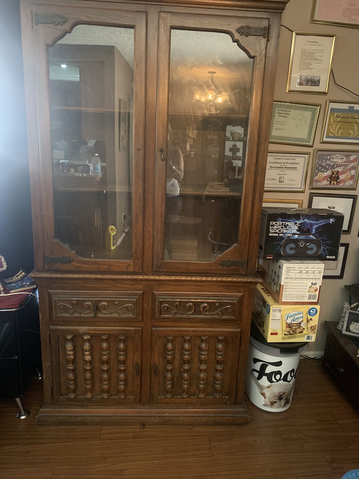 China Cabinet Antique Wood