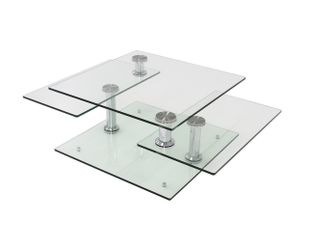 Square Clear Silver Motion Coffee Table