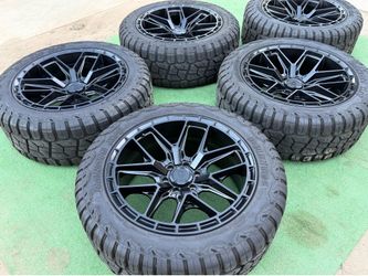 BRAND NEW ARENA WHEELS WITH NEW ALL TERRAIN TIRES 6x139.7 22x10