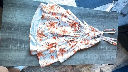 Floral summer dress, corset tie