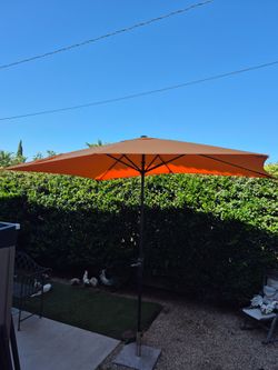 10x6.5" ft rectangle market umbrella patio color: Orange base not included