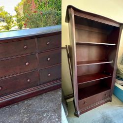 Ragazzi Mahogany Solid Wood Furniture Dresser & Bookshelf