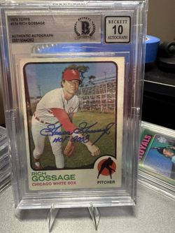 1973 -GOOSE GOSSAGE- Beckett BAS 10 Signed/Autograph/Auto TOPPS Rookie Card - RC