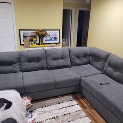 Sectional Sofa + Custom Made Storage Ottoman