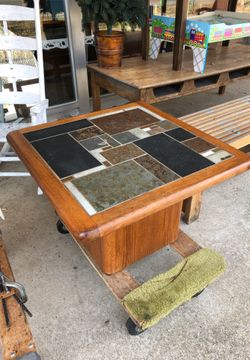 Teak coffee/end table. Made and signed by Sallingboe Jelling in Denmark. 18 tall and 29 square.