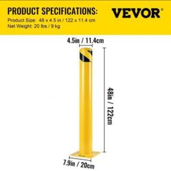 Safety Bollard 48"x4.5" Safety Barrier Bollard 4-1/2" OD 48" Height Yellow Powder Coat Pipe Steel Safety Barrier.  Traffic-Sensitive Area


New open b