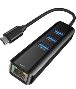 USB-C Hub with 3 USB 3.0 Ports and LAN