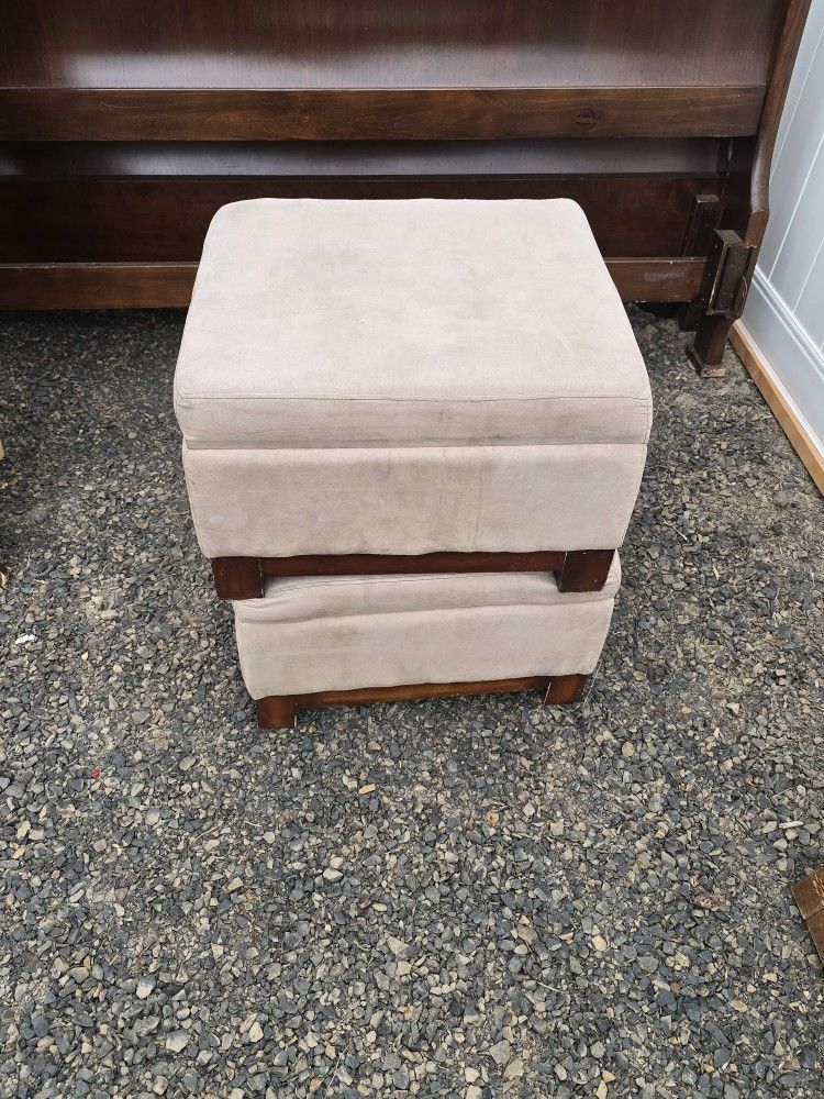 Pair Of Ottomans With Storage 