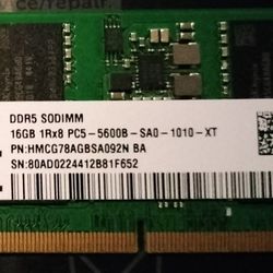 SK Hynix DDR5 32GB KIT (2X16GB) 5600MHZ LAPTOP RAM TWO PIECES