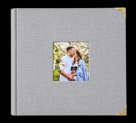 Large Self-Adhesive Photo Album 80 Pages – Gray Linen Scrapbook 13" x 12.6"
