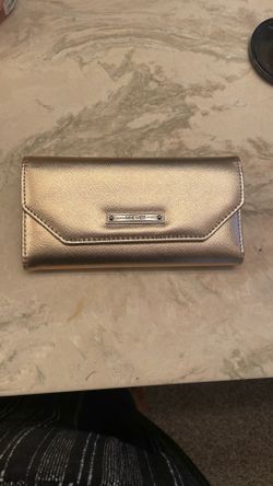 Metallic Rose Gold Large Trifold Wallet