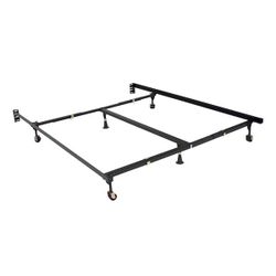 Nice Strong and Sturdy Queen-size Metal Bed Frame with Wheels and Glides