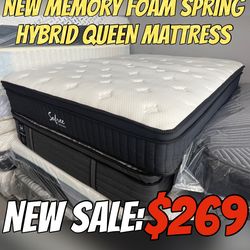 NEW QUEEN MEMORY FOAM SPRING HYBRID MATTRESS