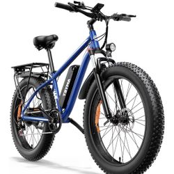 AMYET EB26 Electric Bike for Adults Peak 1500W Electric Bicycle 48V 15AH (720WH) Battery Electric Bike 26" Fat Tire Mountain 28mph 7 Speed Gears Ebike
