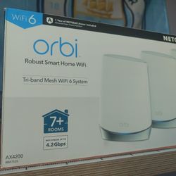 NETGEAR Orbi AX4200 Tri-Band WiFi 6 Mesh System RBK753S 4.2Gbps Cyber Protection