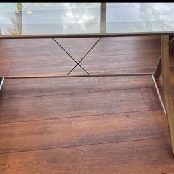 tempered glass computer desk or writing table or can be used as potting table easy cleanup