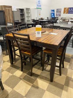 7 piece counter height dining set with butterfly leaf