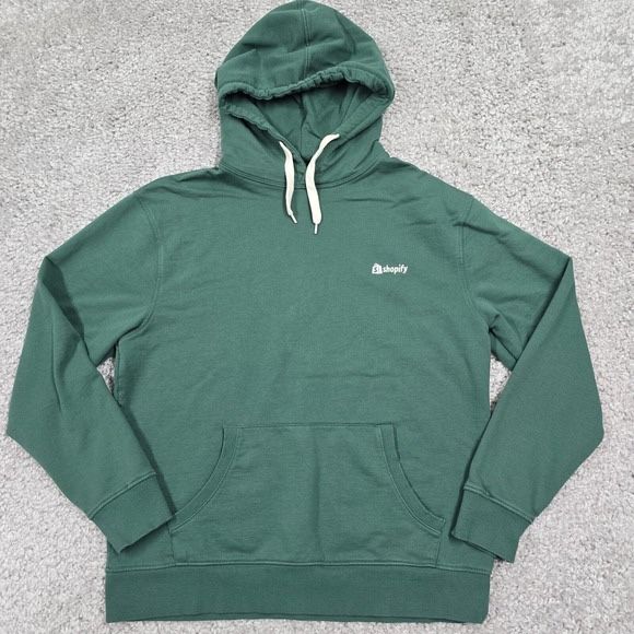 KOTN Mens Shopify Hoodie M Green Cotton Minimalist Workcore Cozy Streetwear