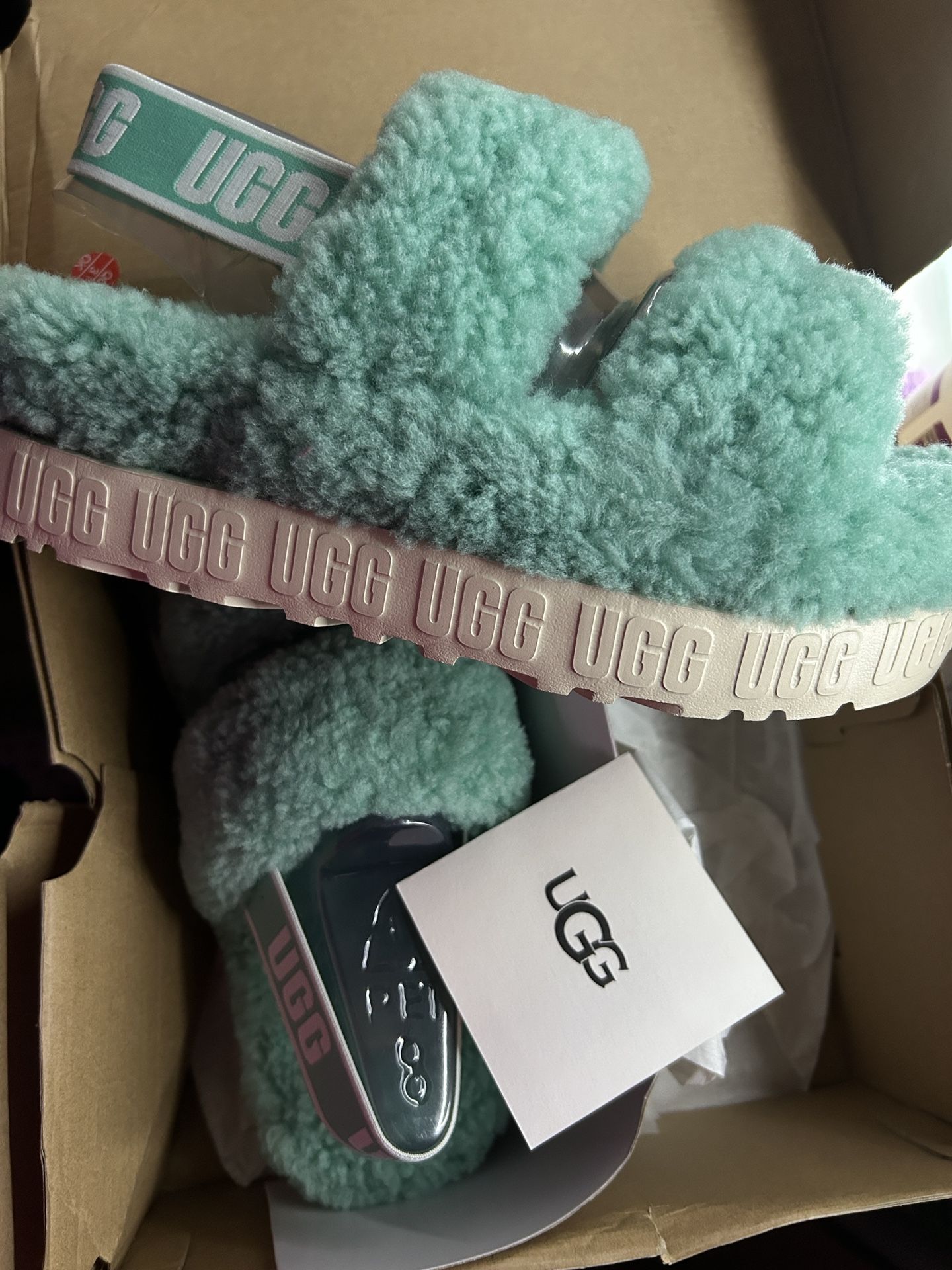 Ugg Oh Fluffita Teal Lifestyle Slides