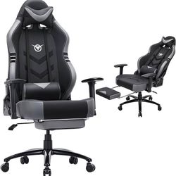 Big and Tall Racing Computer Gaming Chair with Footrest 350lbs-Ergonomic High Back Reclining Back