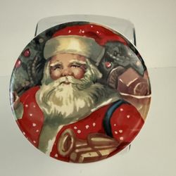 Anchor Hocking Santa Claus Christmas Glass Cookie Jar Container. VNTG