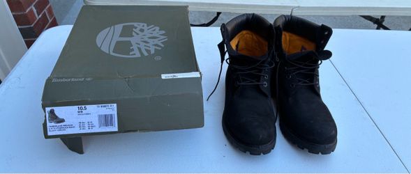 Timberland Premium 6-Inch Waterproof Boot Black Nubuck Size 10.5