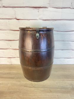 World Market Coopered Barrel Indoor Side Table Storage