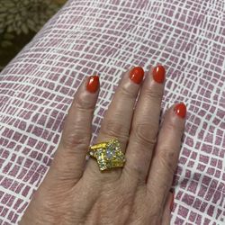 Gorgeous 14K Gold Plated Wedding Engagement Ring SIZE 8 ..... Zirconia ...Ask About The Variety Of Rings In Sizes 4-10