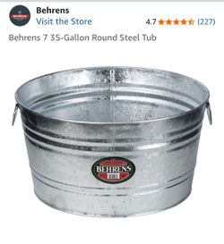 35 gal steel tub