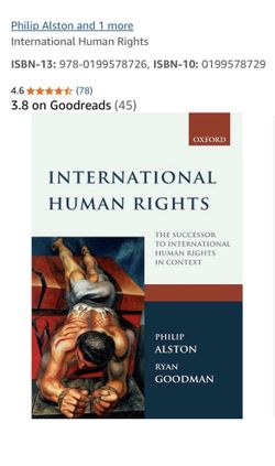 International Human RightsISBN-13: (contact info removed)578726, ISBN-10: 01(contact info removed)9