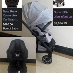 NUNA Stroller (New $1200) + NUNA CAR SEAT (New $680) STROLLERS ONLY FOR SALE, CURRENTLY $1200