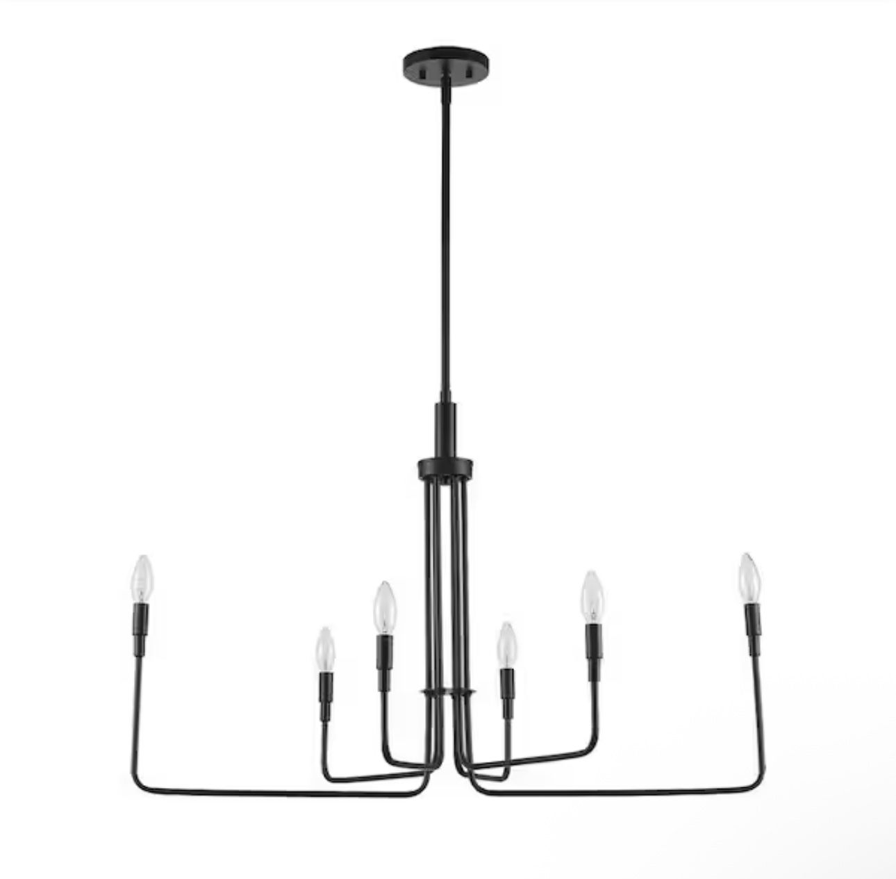 Monteaux Lighting 6-Light Black Candle Chandelier Light Fixture