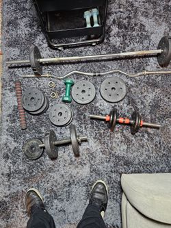 Adjustable Dumbbell and Barbell Weight Set