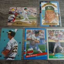5 Mark McGwire Baseball Cards Athletics A's