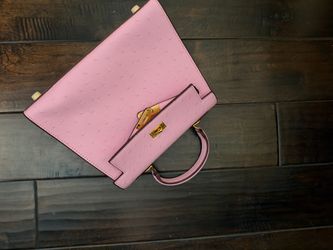 Pink bag ostrich