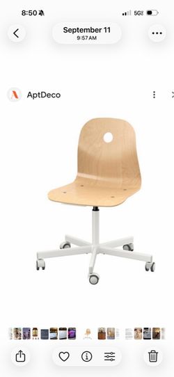 IKEA Wooden Desk Chair with Wheels