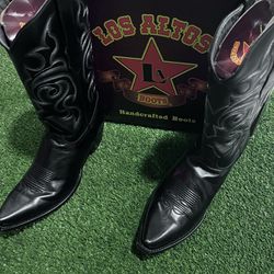 Los Altos Boots Black Snip Toe Cowboy Boots 11