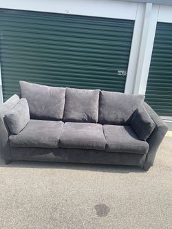 Gray Microfiber 3-Seat Sofa