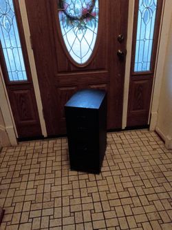 Black six drawer metal file cabinet/ storage cabinet