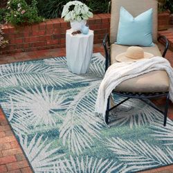 8-10 Outdoor Indoor Tropical Design Rug 