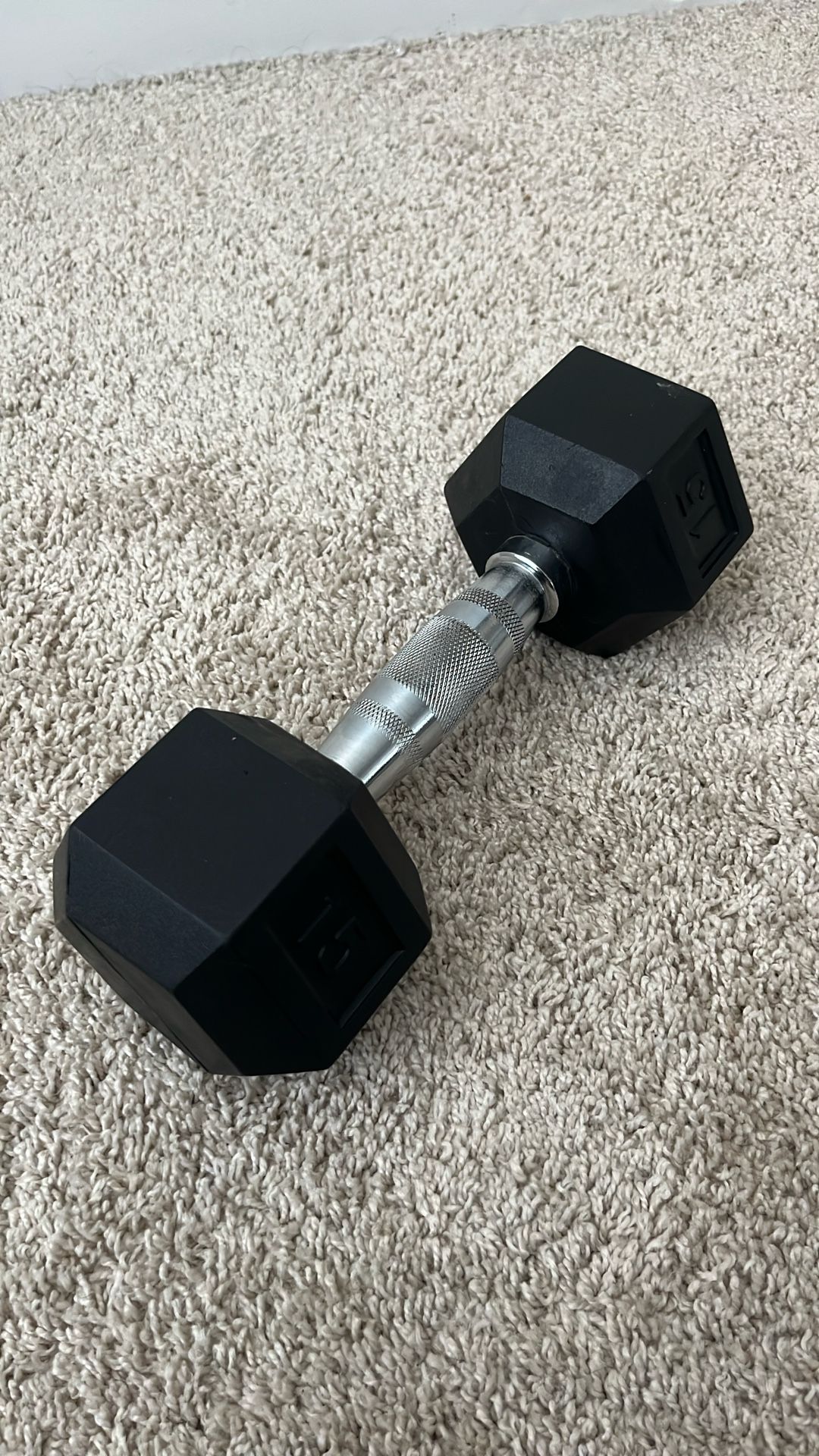 15 lb Rubber Hex Dumbbell – Like New Condition