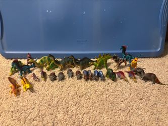 Lot of Plastic Dinosaur Toy Figures