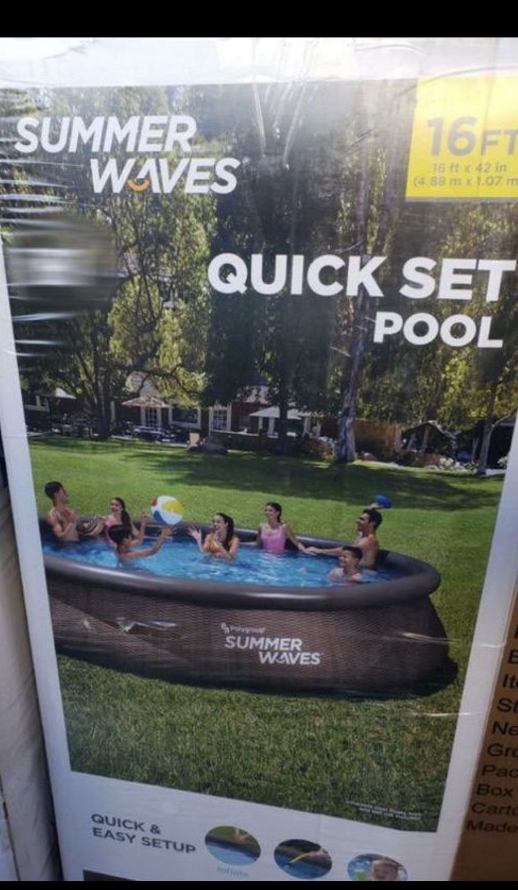 Brand new!!! Summer Waves 16 foot X 42 in Quick Set Pool - Pool, Ladder, Pump, and Filter