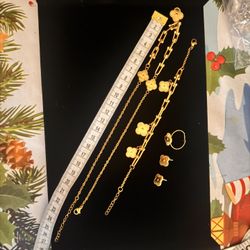 Necklace,Earrings bracelet and Ring Set $50